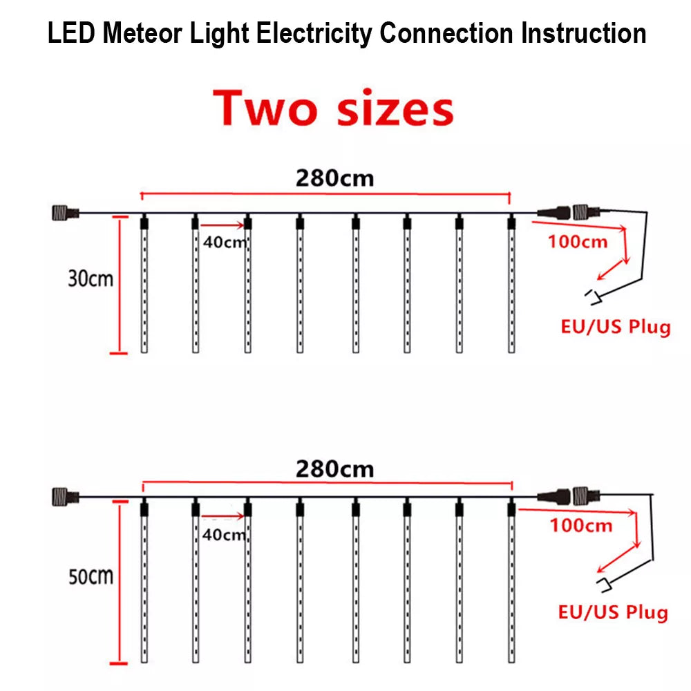 LED Meteor Shower Lights